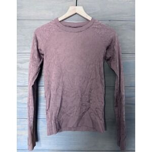 LULULEMON‎ Women's Rest Less Textured Long Sleeve Shirt Size 4 Thumb holes READ